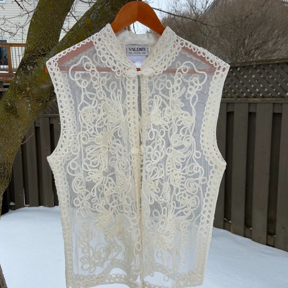 Vintage Ivory Lace Vest